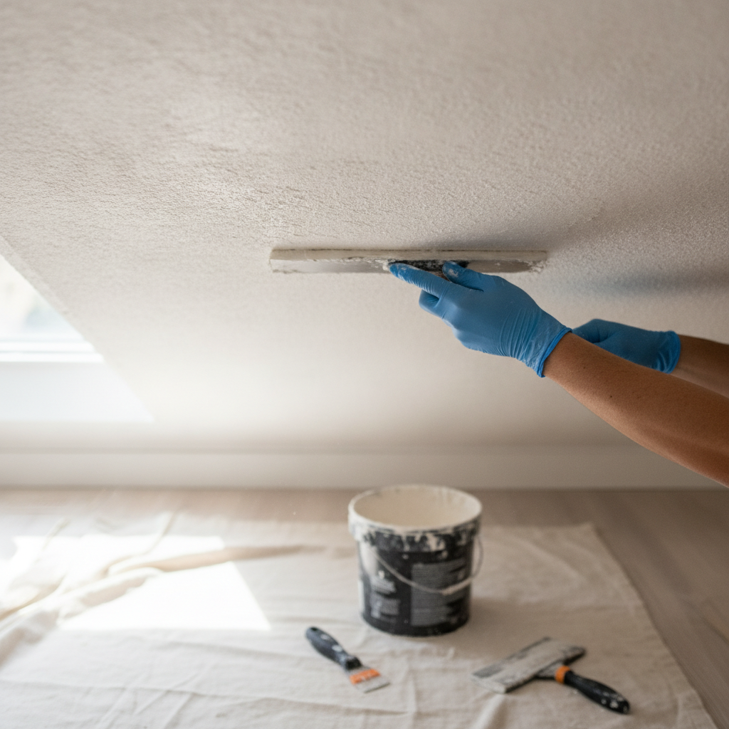 Textured Ceiling Repair don't show face